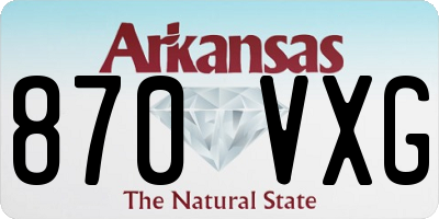 AR license plate 870VXG