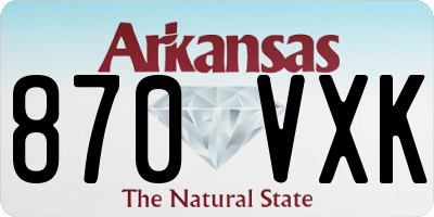 AR license plate 870VXK