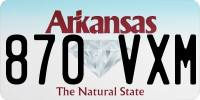 AR license plate 870VXM
