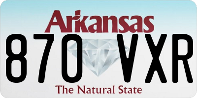 AR license plate 870VXR
