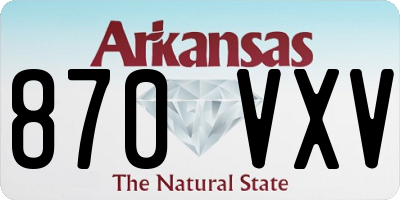 AR license plate 870VXV