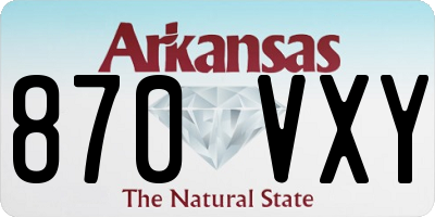 AR license plate 870VXY