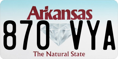AR license plate 870VYA