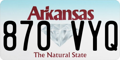 AR license plate 870VYQ