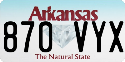AR license plate 870VYX