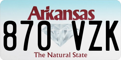 AR license plate 870VZK