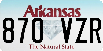 AR license plate 870VZR