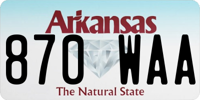 AR license plate 870WAA