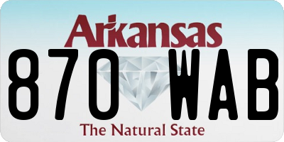 AR license plate 870WAB