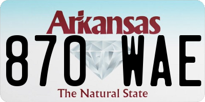 AR license plate 870WAE