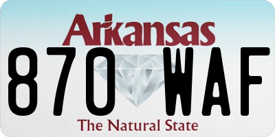 AR license plate 870WAF