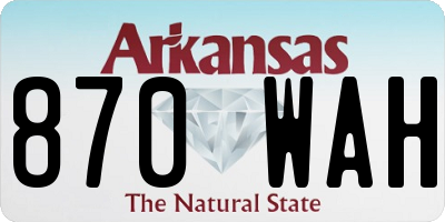 AR license plate 870WAH