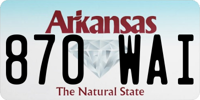AR license plate 870WAI