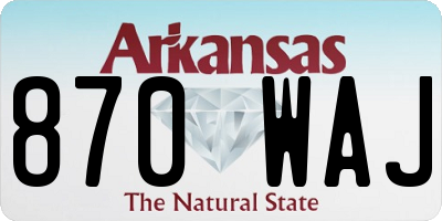 AR license plate 870WAJ