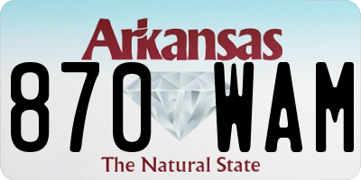 AR license plate 870WAM