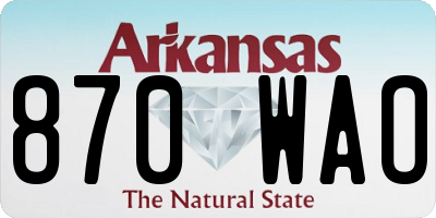 AR license plate 870WAO