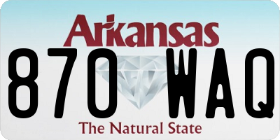AR license plate 870WAQ