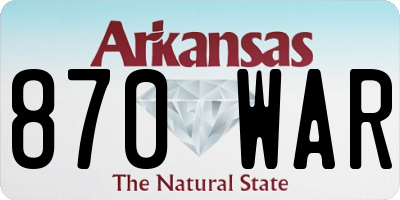 AR license plate 870WAR