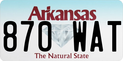 AR license plate 870WAT