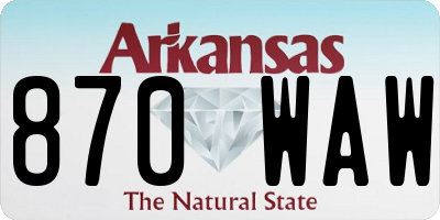 AR license plate 870WAW
