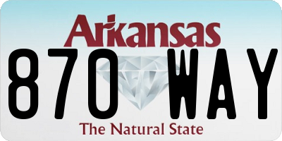 AR license plate 870WAY