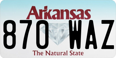 AR license plate 870WAZ