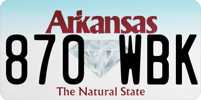 AR license plate 870WBK