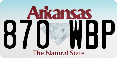 AR license plate 870WBP