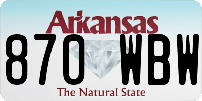 AR license plate 870WBW