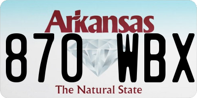 AR license plate 870WBX