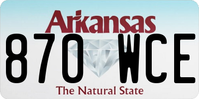 AR license plate 870WCE