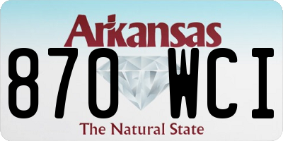 AR license plate 870WCI