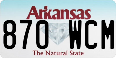 AR license plate 870WCM
