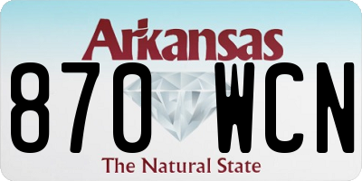 AR license plate 870WCN