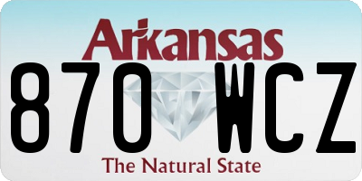 AR license plate 870WCZ
