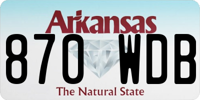 AR license plate 870WDB