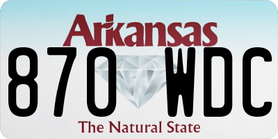 AR license plate 870WDC