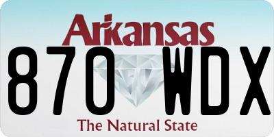 AR license plate 870WDX