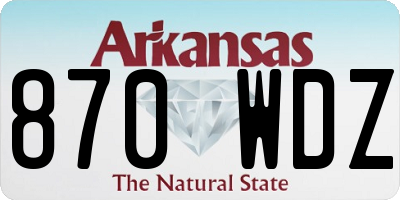 AR license plate 870WDZ