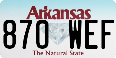 AR license plate 870WEF
