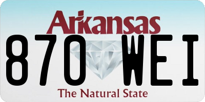 AR license plate 870WEI