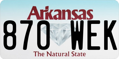 AR license plate 870WEK