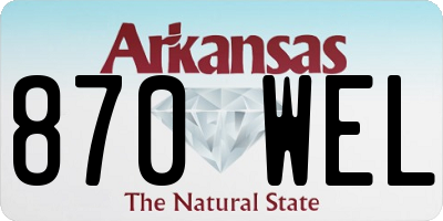 AR license plate 870WEL