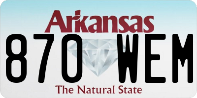 AR license plate 870WEM