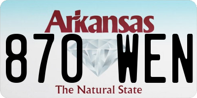 AR license plate 870WEN