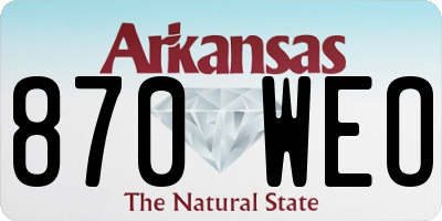AR license plate 870WEO