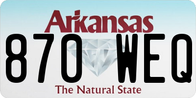 AR license plate 870WEQ