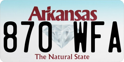 AR license plate 870WFA