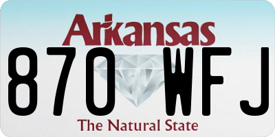 AR license plate 870WFJ