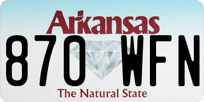 AR license plate 870WFN